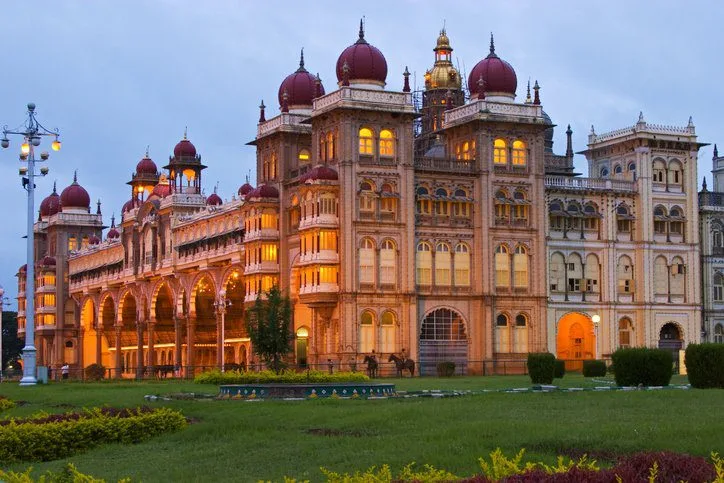 Illuminated Mysore Palace during our Muslim-friendly Bangalore Mysore Coorg holiday package