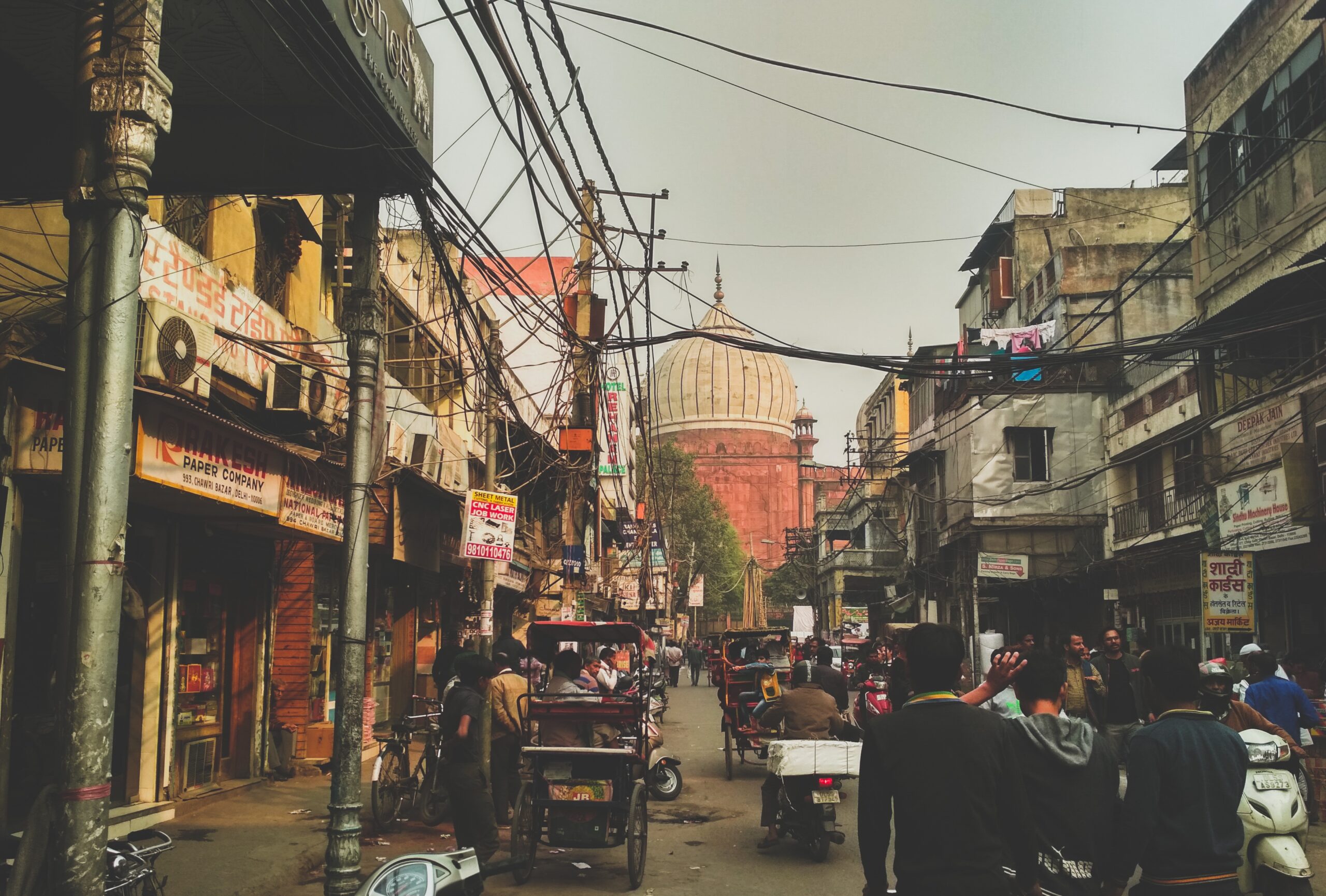 Old Delhi market tour for Muslim families - cycle rickshaw ride through bustling Chandni Chowk