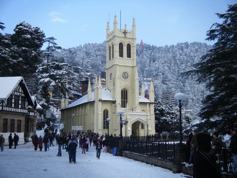 Muslim travelers enjoying a Halal-friendly holiday at Shimla's scenic Ridge viewpoint