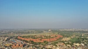 Agra city on the banks of the Yamuna River, a historic center of Mughal power and Islamic scholarship