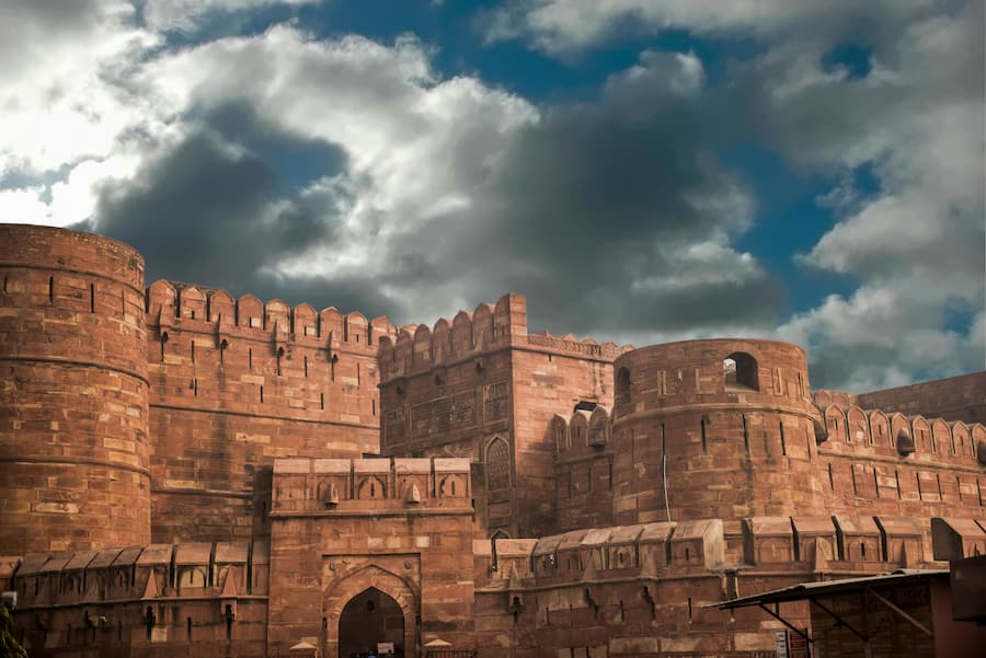 Islamic Mughal architecture at Agra Fort on a Halal travel Agra tour