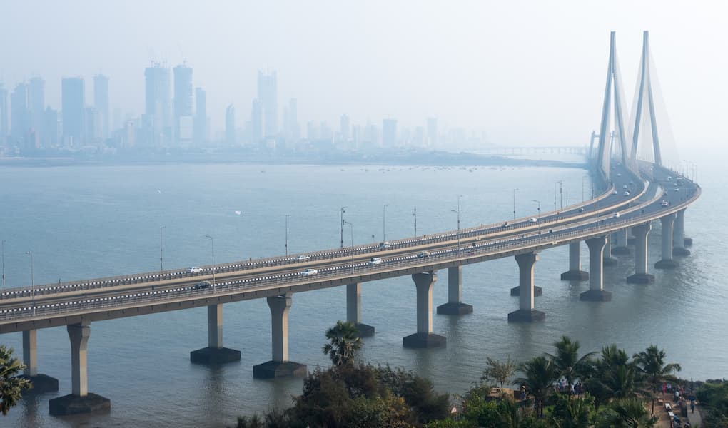 The Bandra-Worli Sea Link, a modern architectural marvel connecting Mumbai's coastline