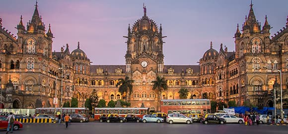 Muslim travelers visiting the UNESCO-listed Chhatrapati Shivaji Maharaj Terminus in Mumbai
