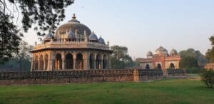 Isa Khan's Tomb, predating Humayun's Tomb by twenty years, within the same complex
