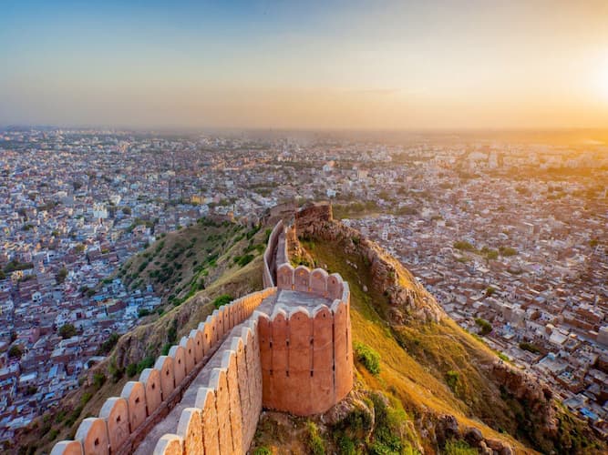 The historic streets of Jaipur, India's first planned city, founded in 1727