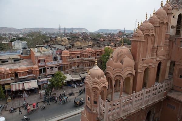 Jaipur's terracotta pink buildings, painted in 1876 to welcome the Prince of Wales