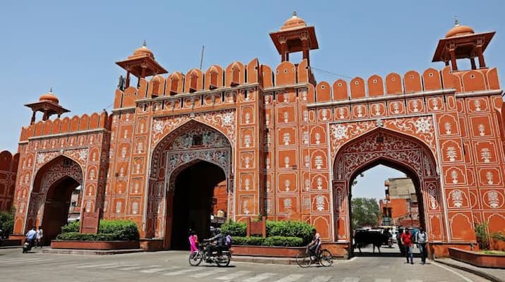 One of Jaipur's eight historic gates, once closing at dusk to protect the walled city