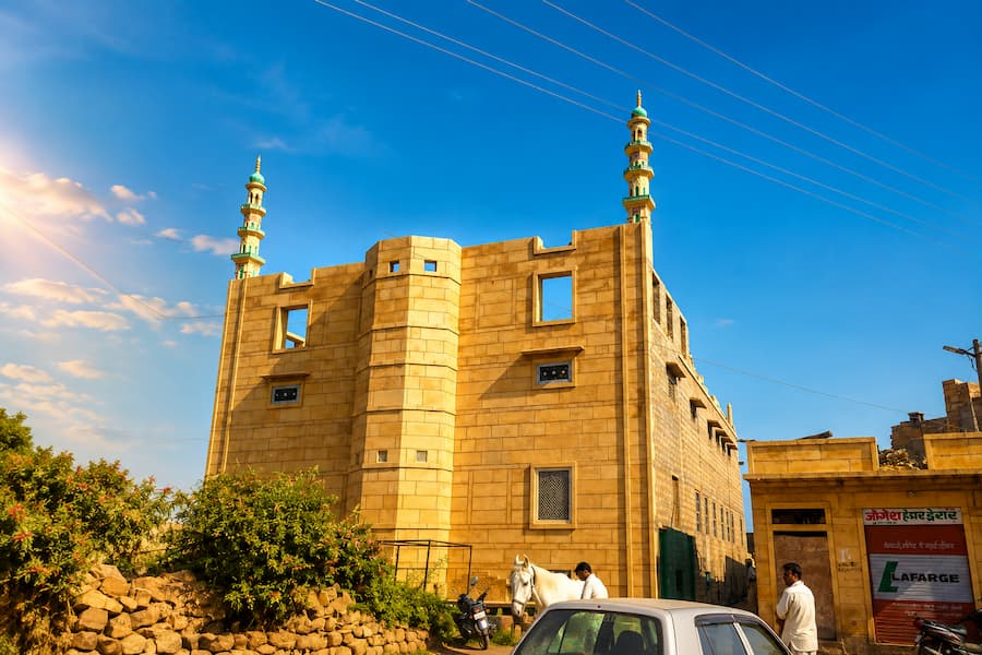 Jama Masjid near Jaisalmer Fort, a historic mosque serving the local Muslim community