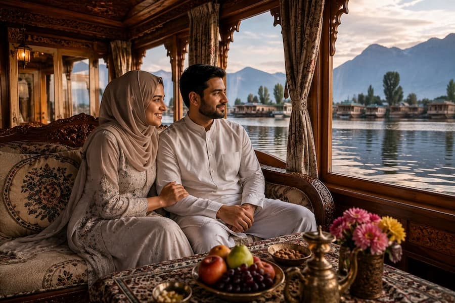 Dal Lake houseboats in Kashmir, one of India's most Halal-friendly destinations