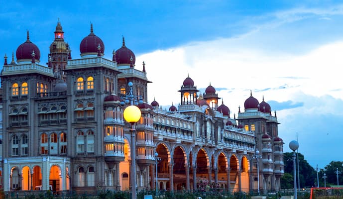 Mysore Palace's royal architecture, a popular day trip from Bangalore on a Halal-friendly tour