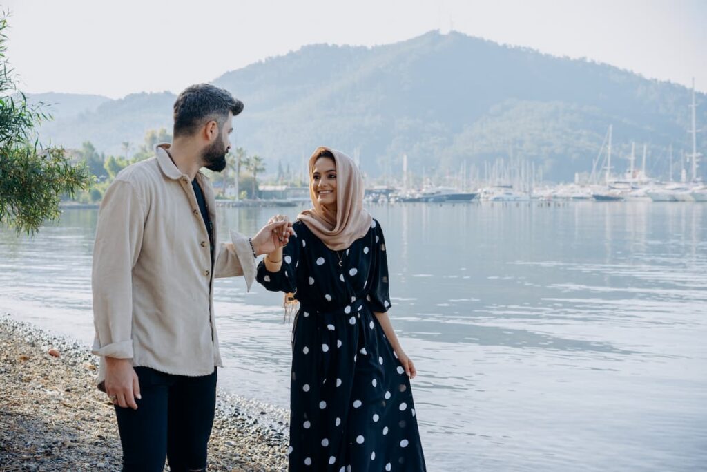 Muslim honeymoon couple enjoying a serene holiday in Nainital