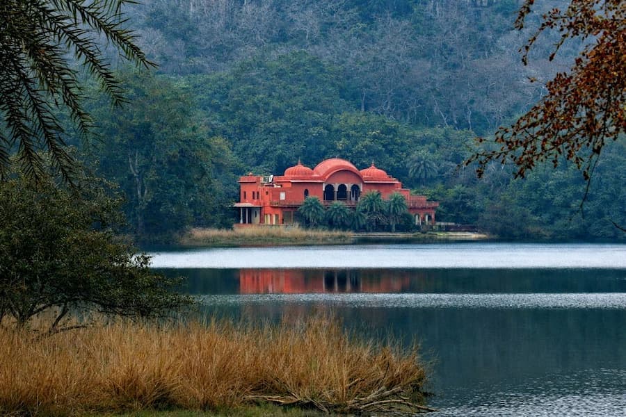 Muslim family enjoying scenic views at Padam Talao, Ranthambore