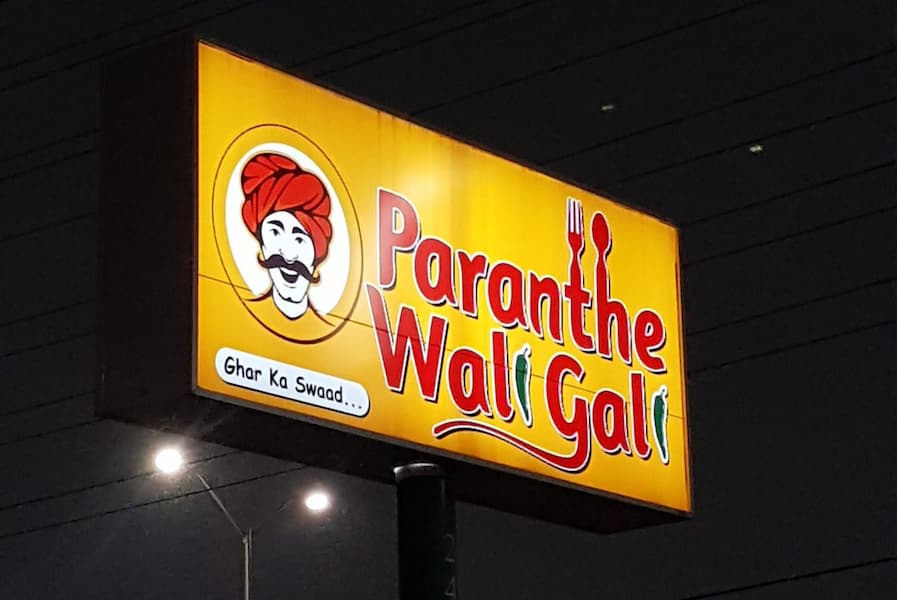 Famous stuffed parathas served at Paranthe Wali Gali, a halal-friendly street food lane in Old Delhi