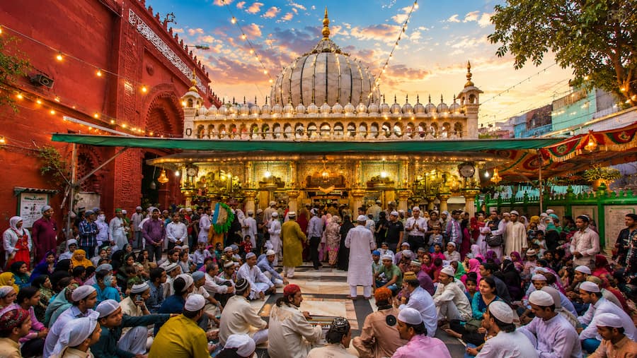 Qawwali performers at Hazrat Nizamuddin Auliya shrine, carrying forward India's Islamic cultural heritage