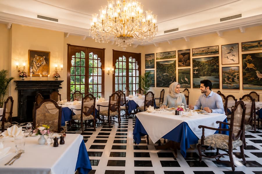 Muslim family enjoying halal-certified dining at a Ranthambore safari resort
