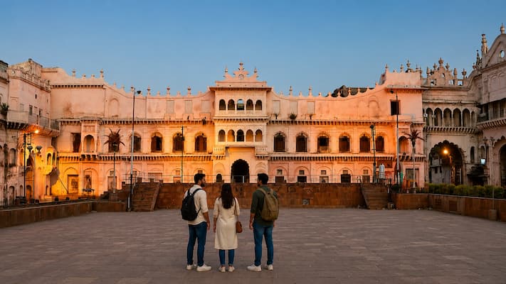 Shaukat Mahal's distinctive Indo-Islamic architecture, a royal palace of the Begums of Bhopal