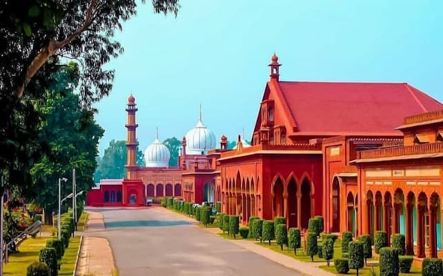 Historic Aligarh Muslim University campus showcasing its blend of Islamic and British architecture