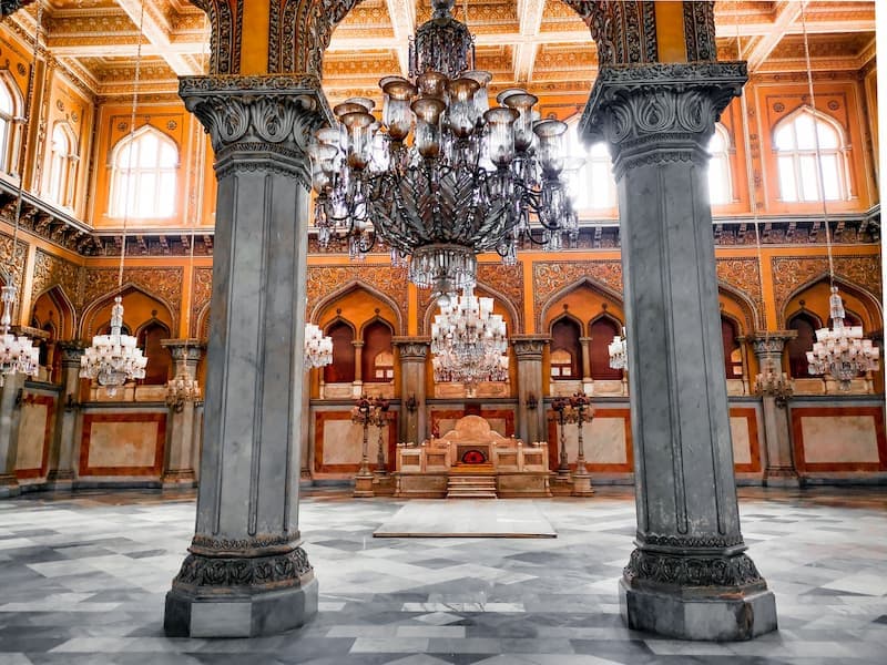 Chowmahalla Palace, once the seat of the Nizams, on a Halal-friendly Hyderabad tour