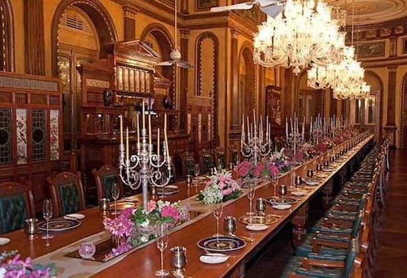 The 100-foot dining table at Falaknuma Palace, seating 101 guests, a highlight of Hyderabad City of Nizams