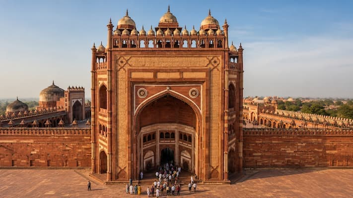 Buland Darwaza gateway at Fatehpur Sikri on Kashmir Delhi Taj Mahal Tour