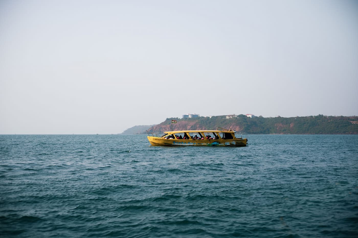 Muslim family enjoying a boat tour to Grand Island on the Goa 5-Day Halal Tour