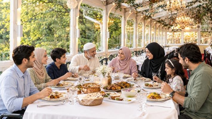Halal Mughlai meal served at a Muslim-friendly restaurant in India