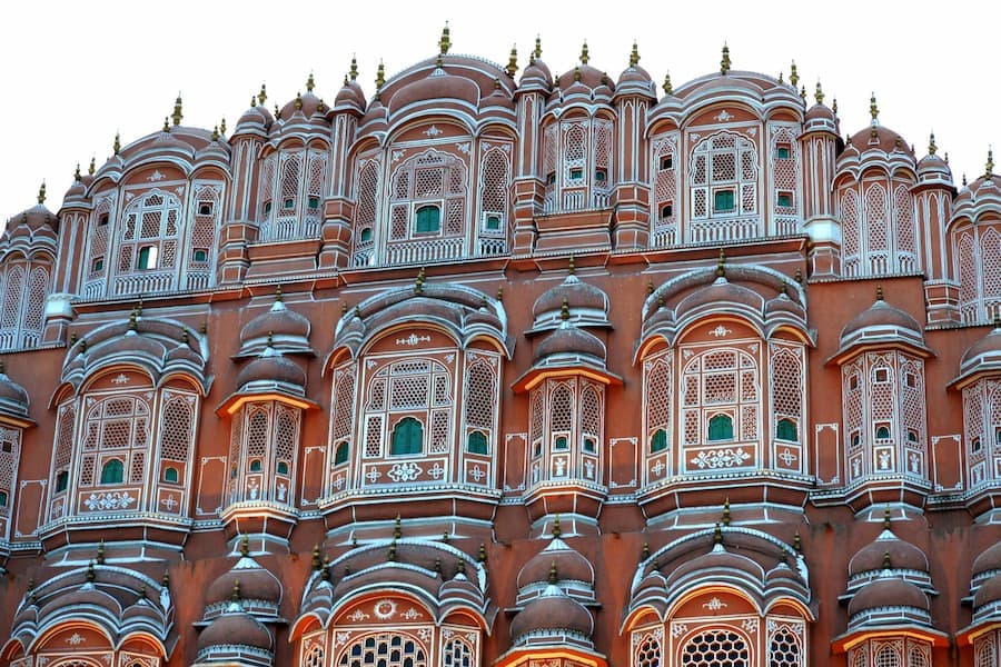 Muslim family visiting Hawa Mahal in Jaipur, Rajasthan