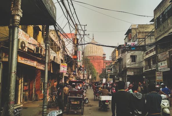 Jama Masjid and the bustling lanes of Chandni Chowk in Old Delhi