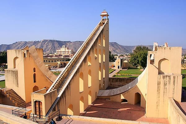 The world's largest stone sundial at Jantar Mantar, Jaipur