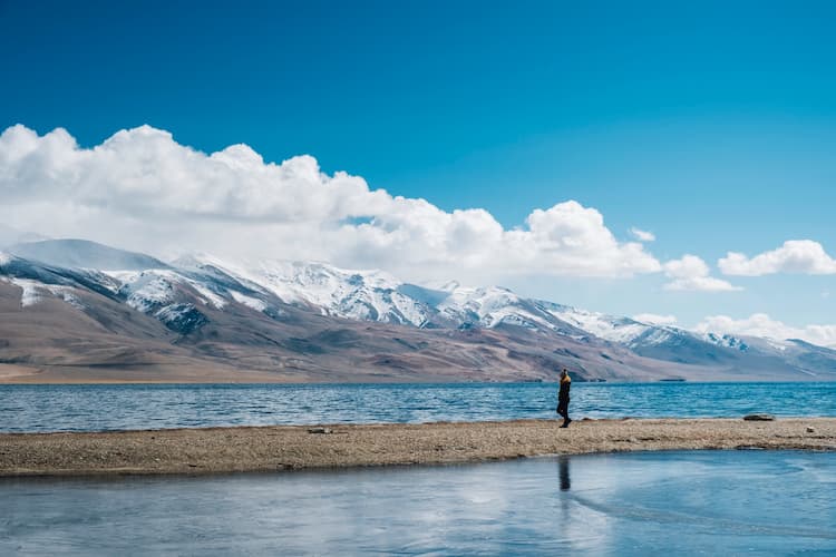 Muslim family enjoying a leisure tour at Pangong Lake, Ladakh