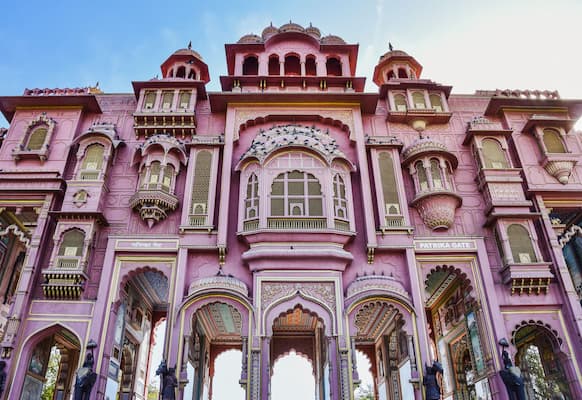 Patrika Gate's vibrant Rajasthani art and architecture, a striking landmark in Jaipur