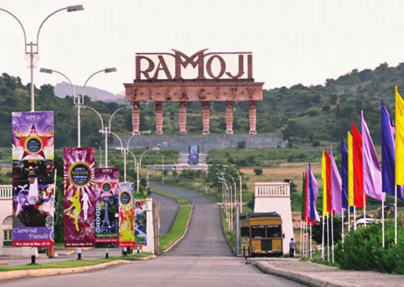 Muslim family visiting Ramoji Film City, one of the world's largest film studio complexes, Hyderabad