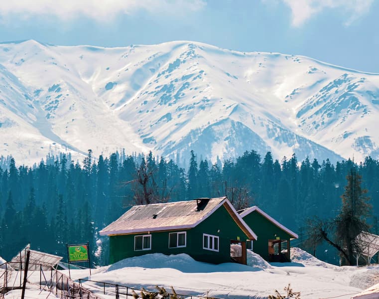 Snow-capped Gulmarg valley, a popular day trip from Srinagar